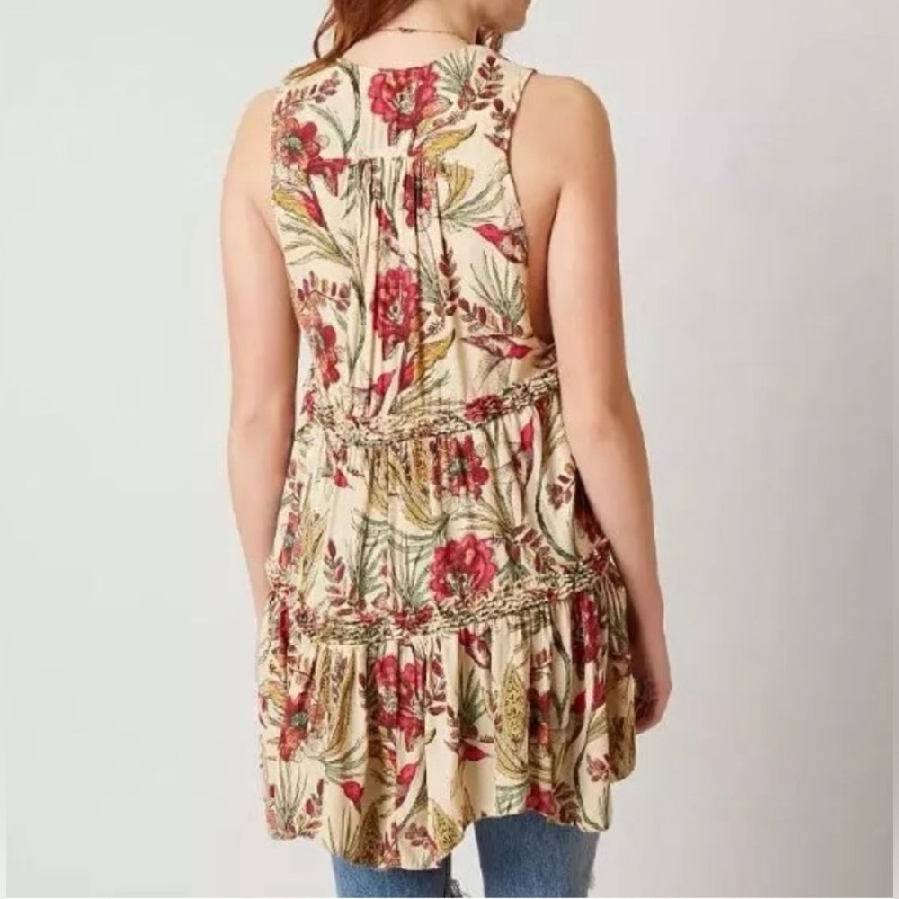 Free People Purple Haze Hummingbird Floral Sleeveless Top XS